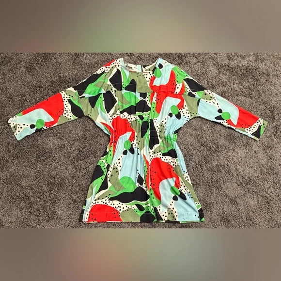 Anthropologie COREY LYNN CALTER Abstract Dolman Sleeve Dress size L Womens - Picture 5 of 7